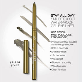 stila gel pencil tip close-up demonstrating creamy glide for precise lines