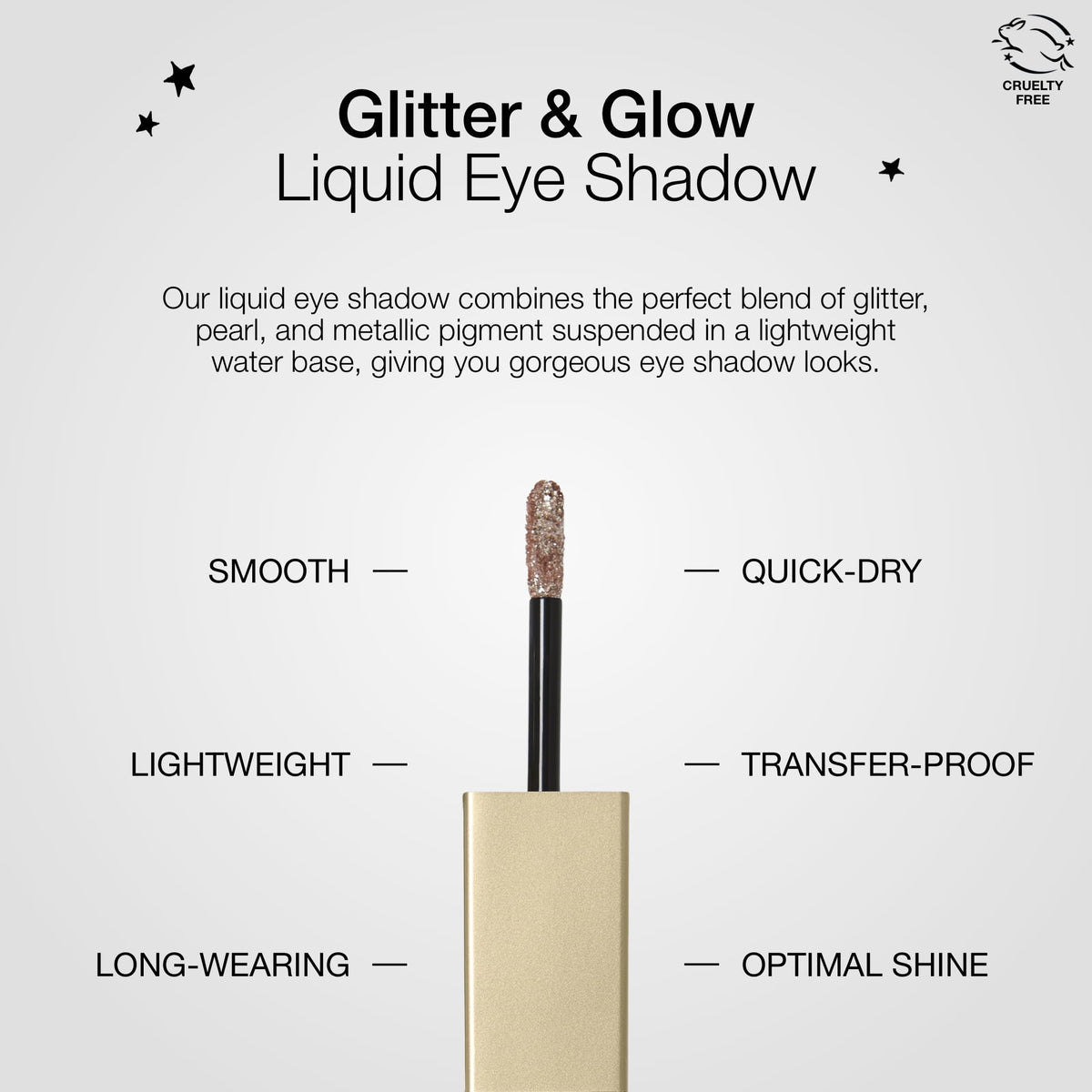 stila macro of glitter particles highlighting intense metallic sparkle