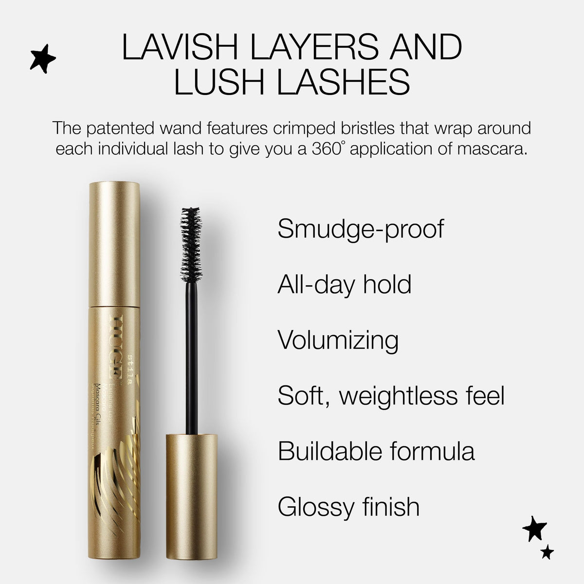 stila packaging label close-up showing ingredient and size clarity