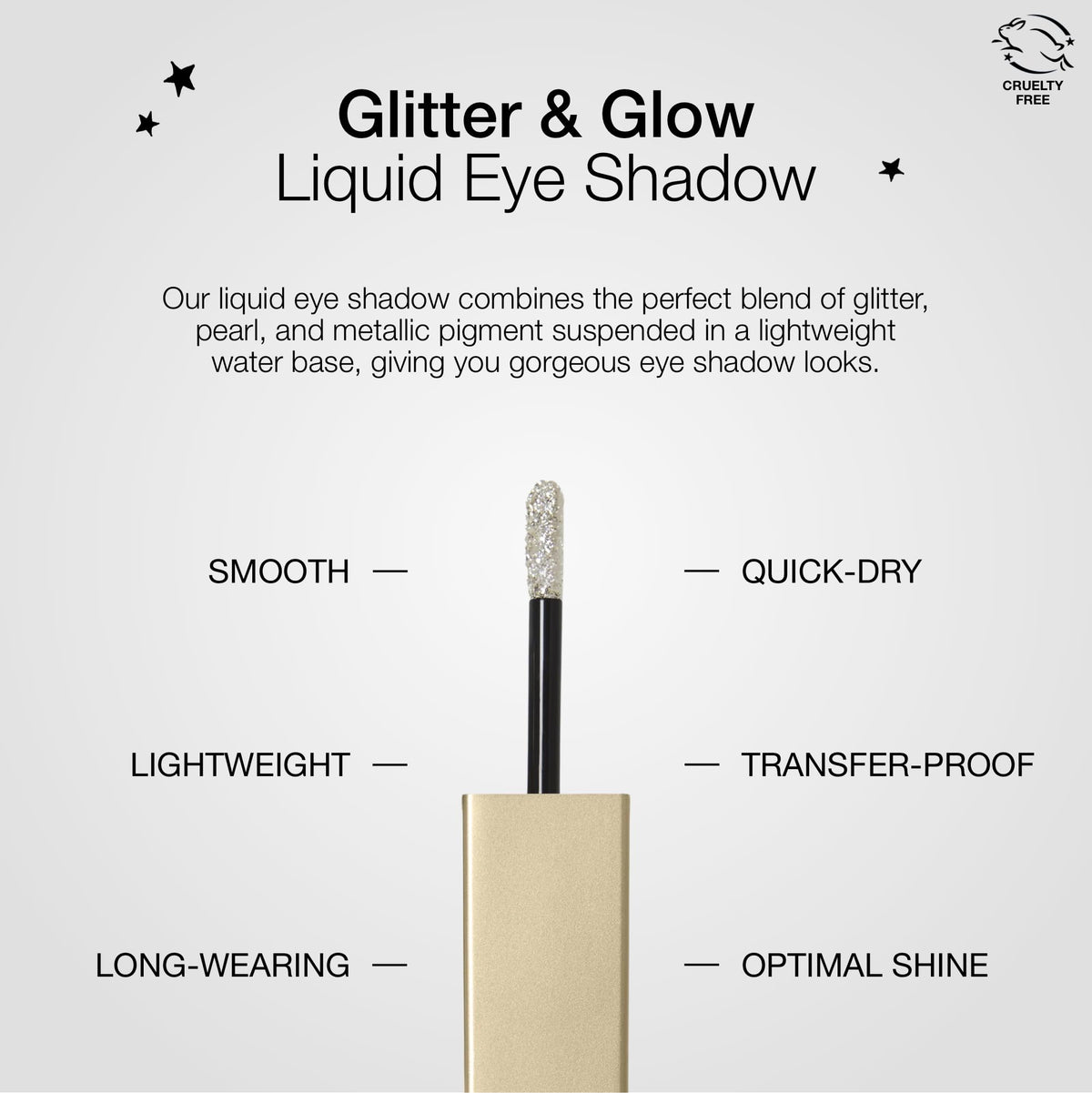 stila applied on eyelid in mirror showing long-wear sparkle benefit