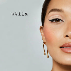 stila lifestyle image of finished eye look showcasing bold black liner effect