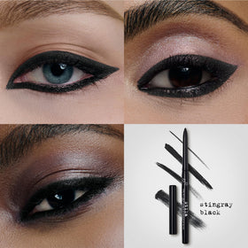 stila liner applied on upper lashline for precise definition and wear