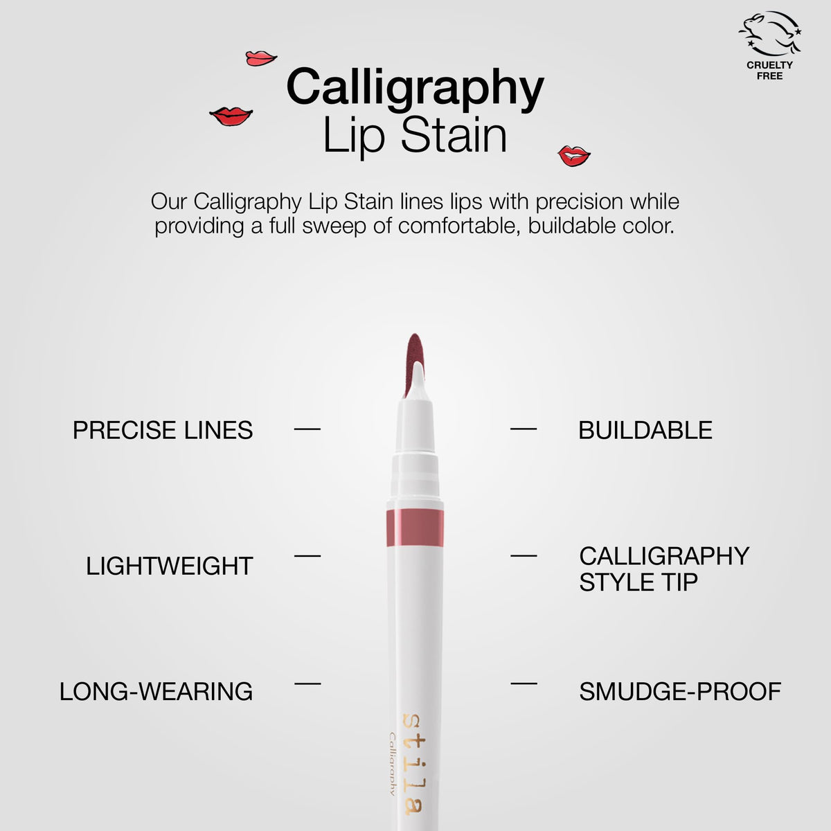 stila lip stain texture on fingertip illustrating lightweight, non-drying formula benefits