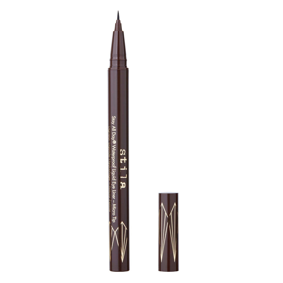 stila micro tip dark brown front packaging showing precise applicator and lasting wear