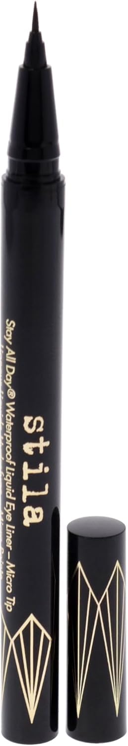 stila micro tip front view showing sleek pen and intense black for precise lines