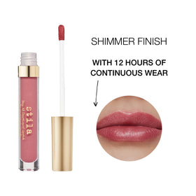 stila lip swipe close-up demonstrating metallic pigment and smooth texture