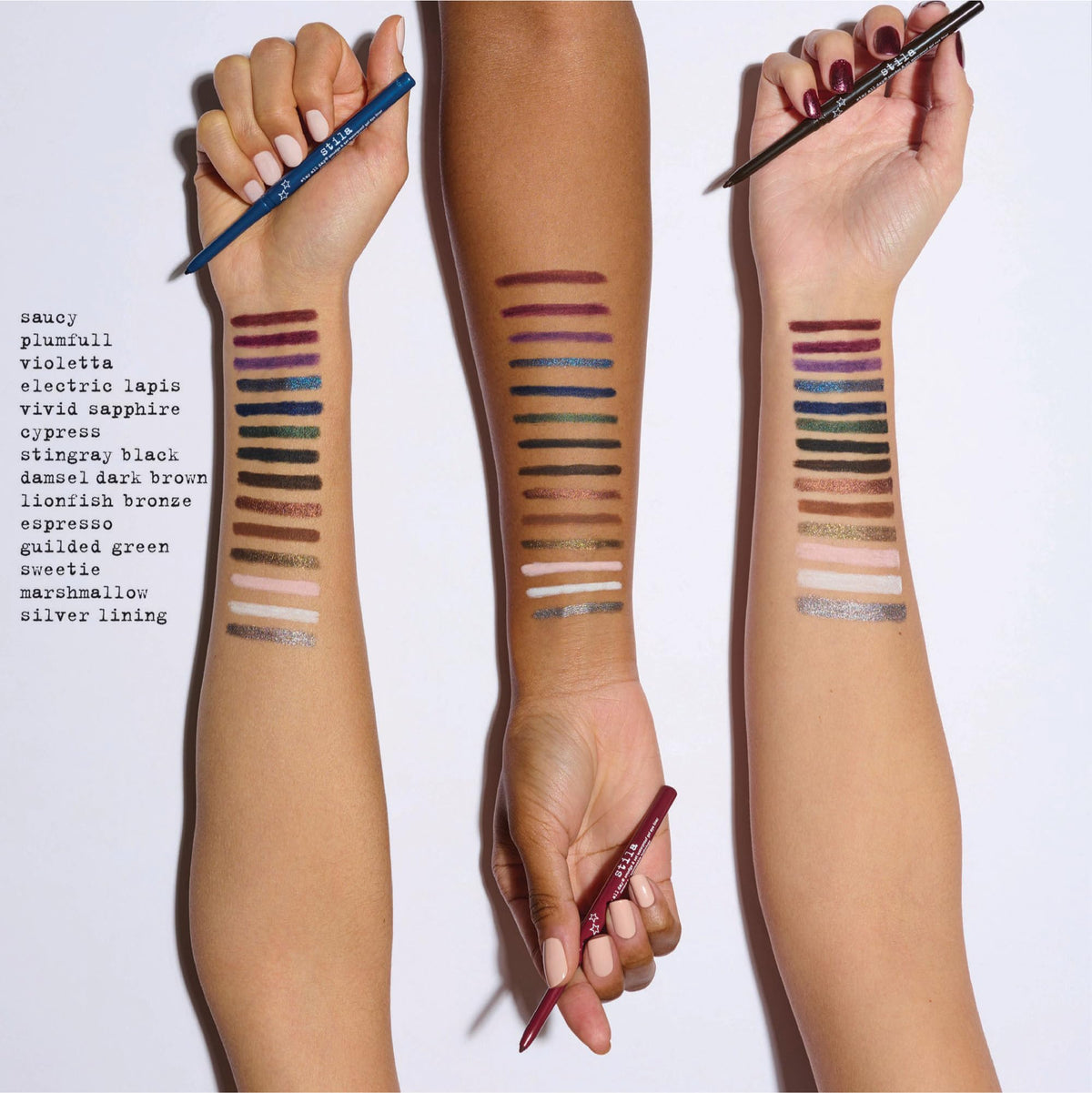 stila liner held in hand to show compact size and effortless portability
