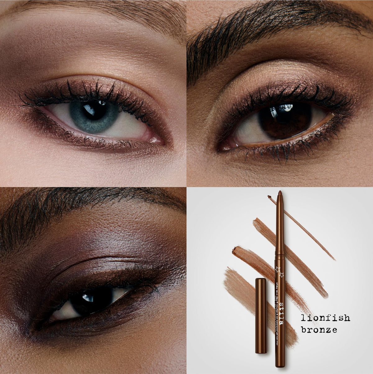 stila smudged smoky eye demonstrating blendable payoff
