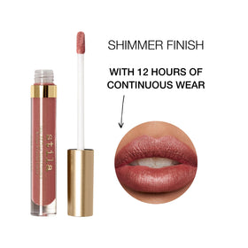 stila texture swatches on arm showing creamy shimmer and long-wear payoff