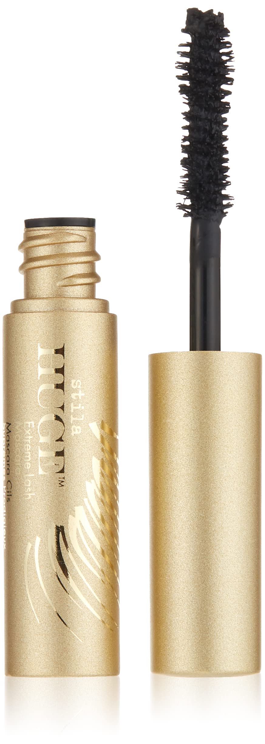 stila travel size tube front view showing compact packaging and intense black finish benefit