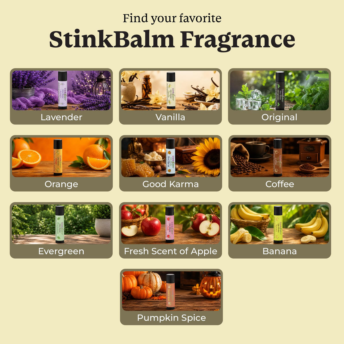 Person using StinkBalm vanilla on public transit showing discreet odor relief
