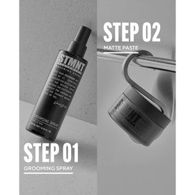 STMNT matte paste applied during styling showing hold and matte texture for real-world use