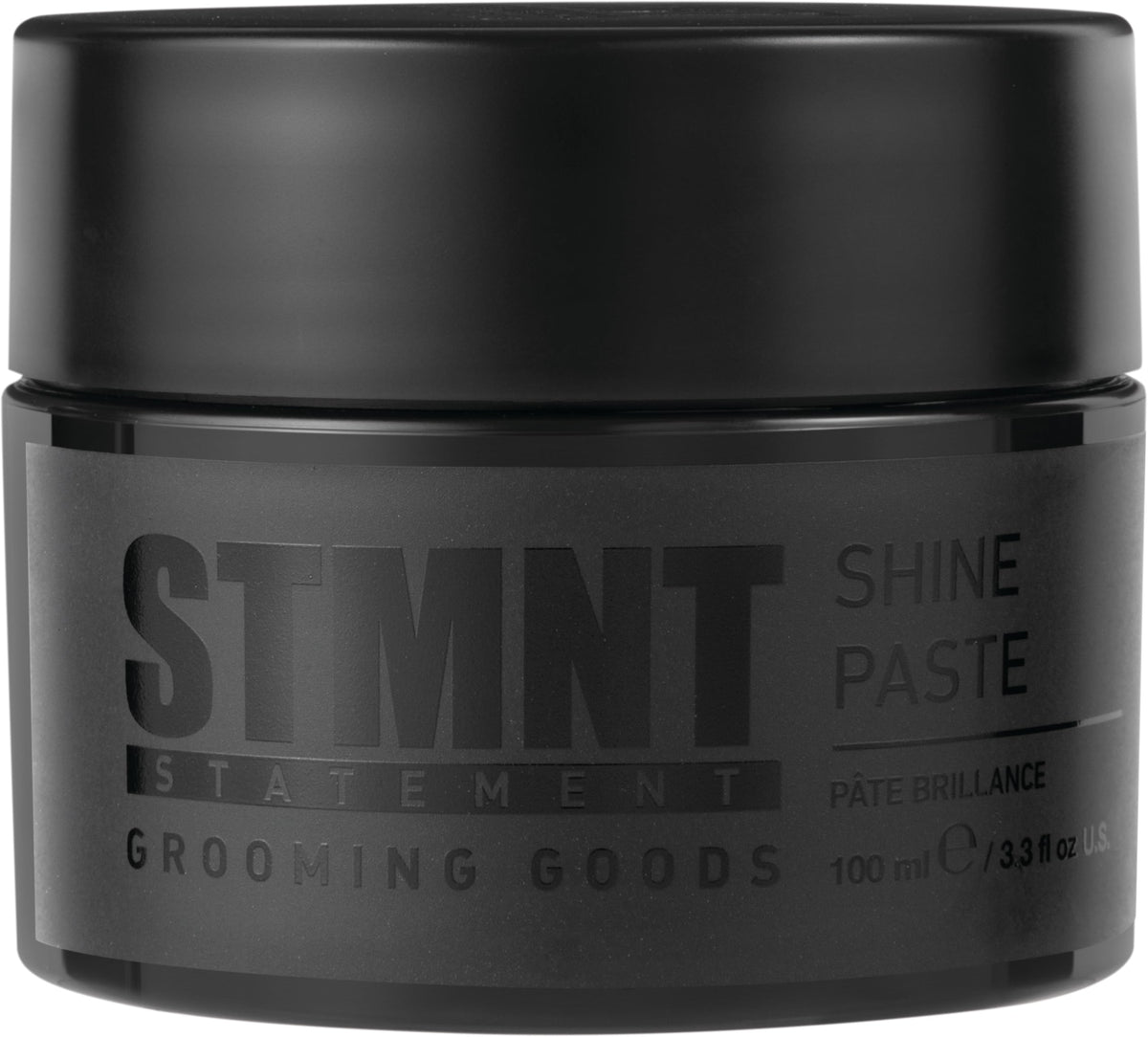 STMNT shine paste front jar showing label and compact size for easy storage
