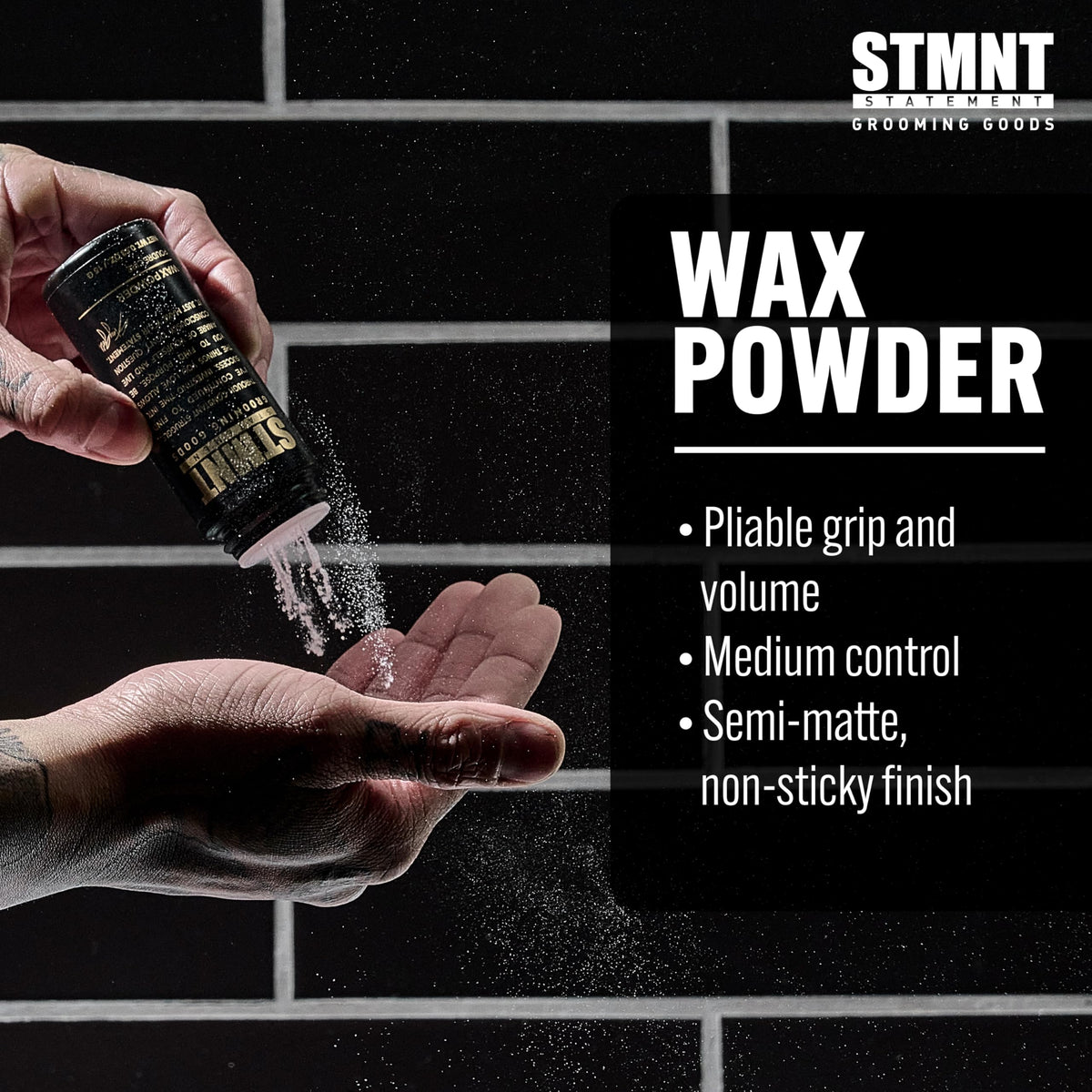 STMNT hands applying product demonstrating easy transformation and control