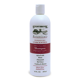 Stonybrook clear shampoo pouring texture, unscented formula for sensitive scalps