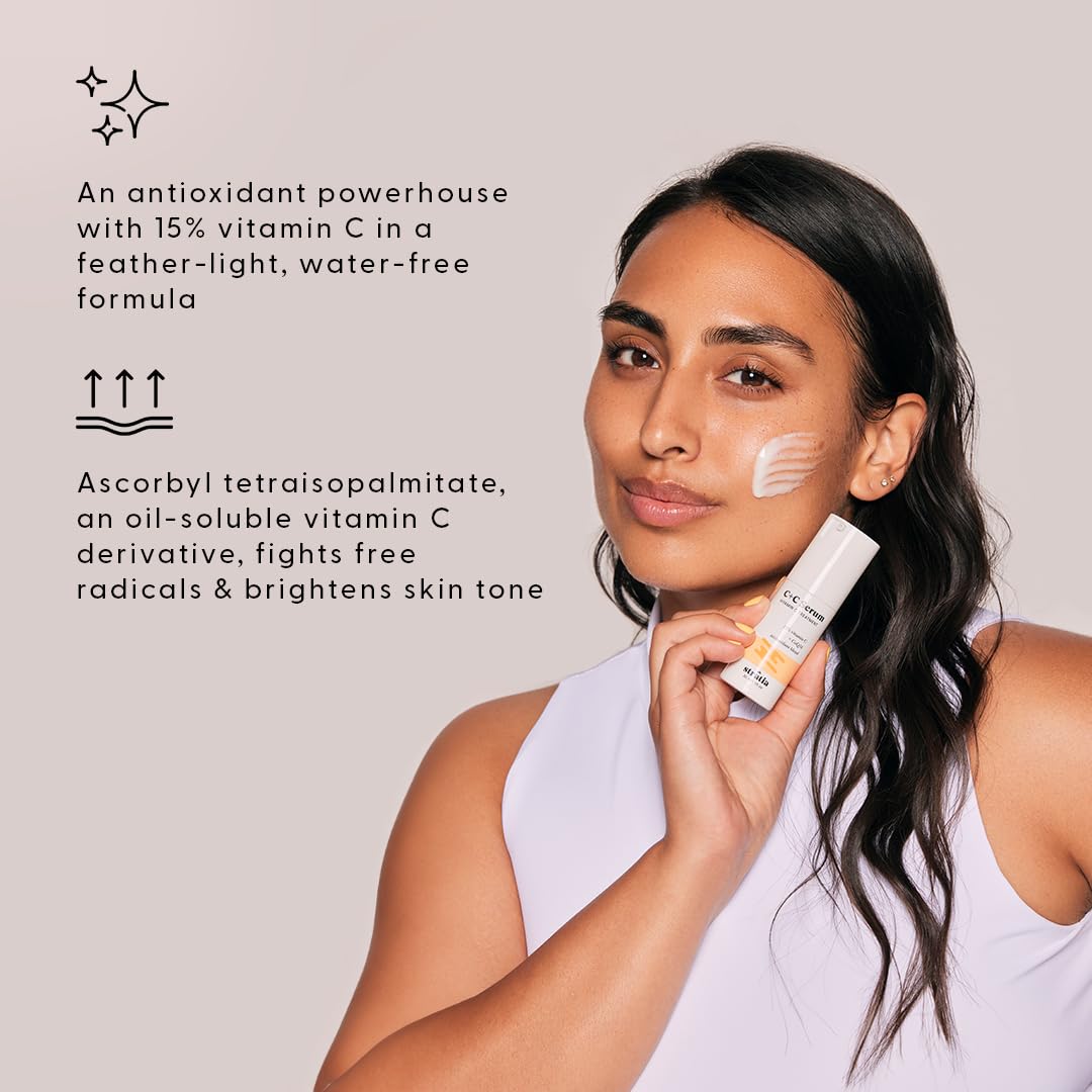 Stratia ingredient panel highlighting 10% L‑ascorbic acid benefit