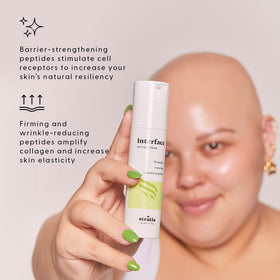 Ingredient spotlight with ceramides and hyaluronic acid showing Stratia barrier support