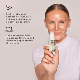 Stratia Rewind serum texture on hand showing lightweight finish and quick absorption