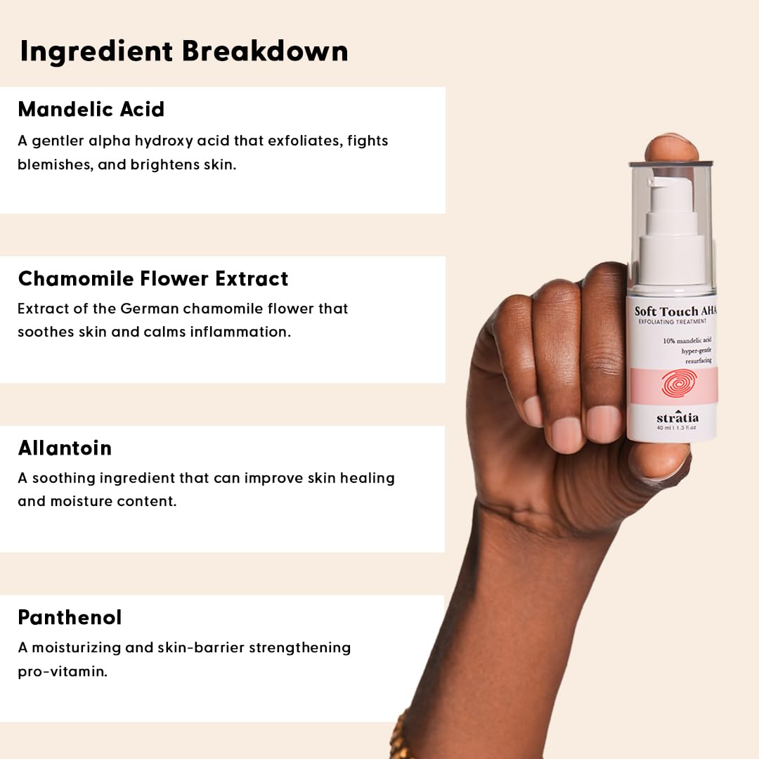 Stratia product label and ingredient panel clear view, communicates transparency benefit