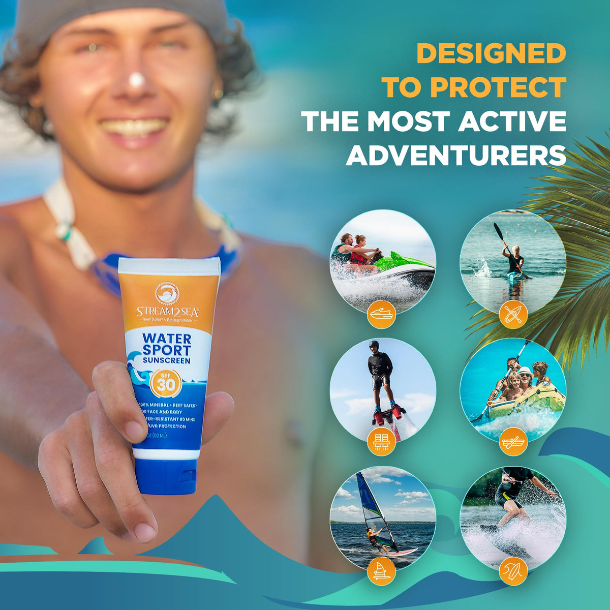 STREAM 2 SEA applied to face with fingers showing quick absorption and even coverage