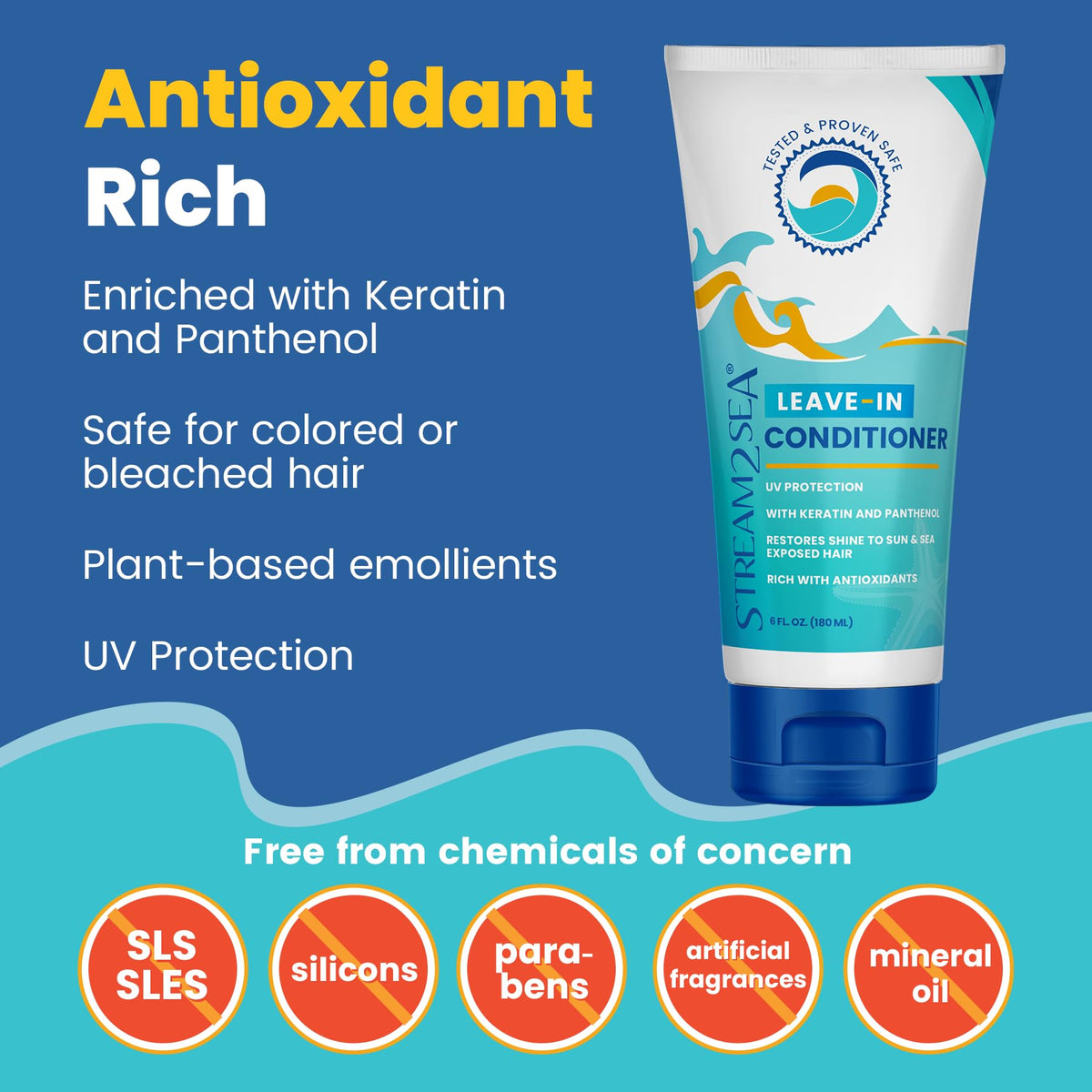 STREAM 2 SEA creamy leave-in conditioner texture dispensing from tube