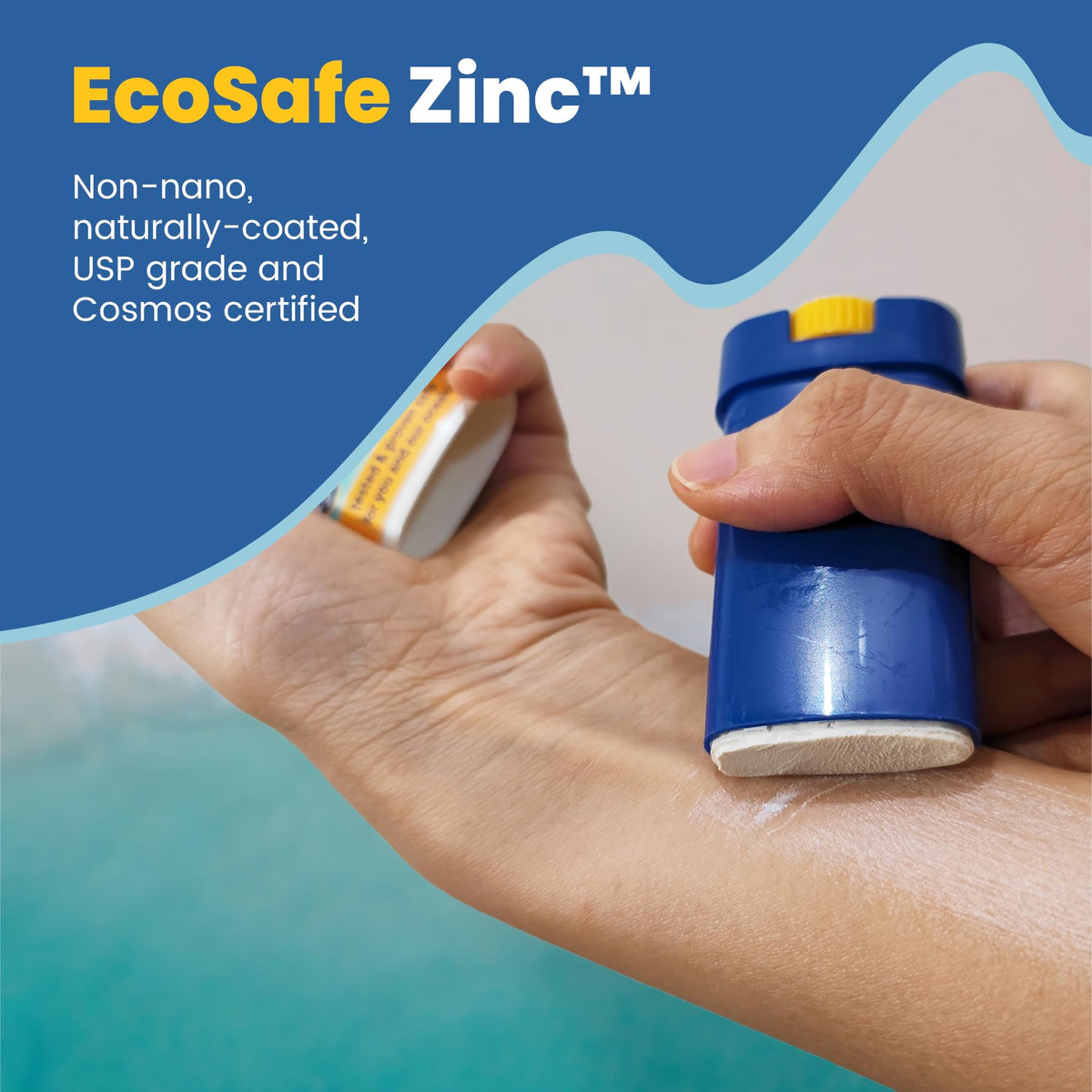 STREAM 2 SEA EcoStick next to a phone showing compact pocket-friendly size