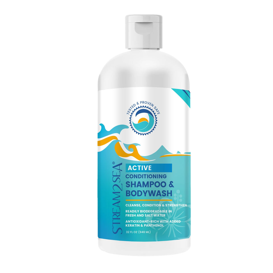 STREAM 2 SEA front label showing 3-in-1 benefits and eco packaging