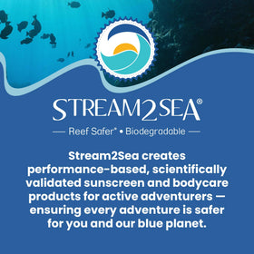 STREAM 2 SEA tube held in adult hand to show compact travel size