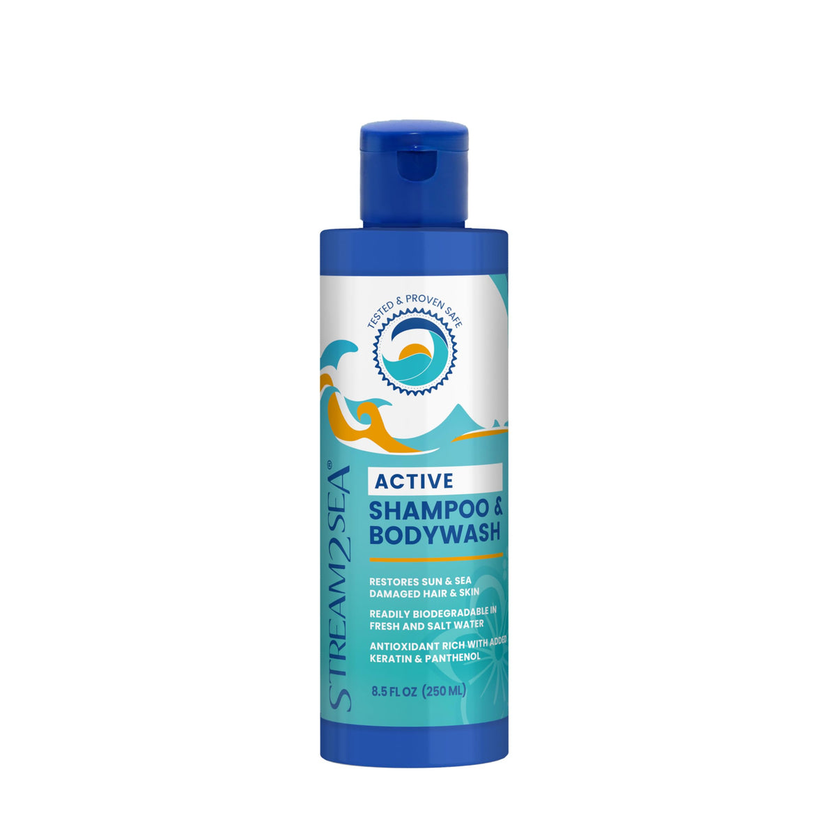 STREAM 2 SEA front label bottle showing product name and size for easy identification
