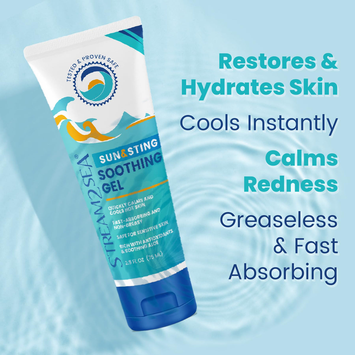 STREAM 2 SEA tube tucked into beach bag with towel and sunscreen for outdoor preparedness