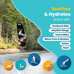 STREAM 2 SEA tube next to a credit card showing 2.5 fl oz travel-friendly scale