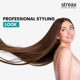 streax professional placed on vanity in bathroom lifestyle scene suggesting everyday salon-quality routine