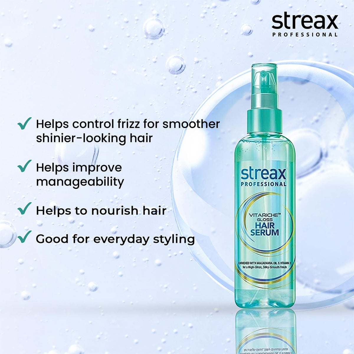 streax professional serum texture on hand demonstrating lightweight, silky finish and quick absorption