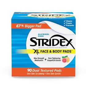 Stridex XL front packaging showing product and count for clear identification and benefit