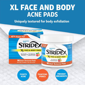 Stridex XL smooth side detail showing gentle surface for even application and comfort