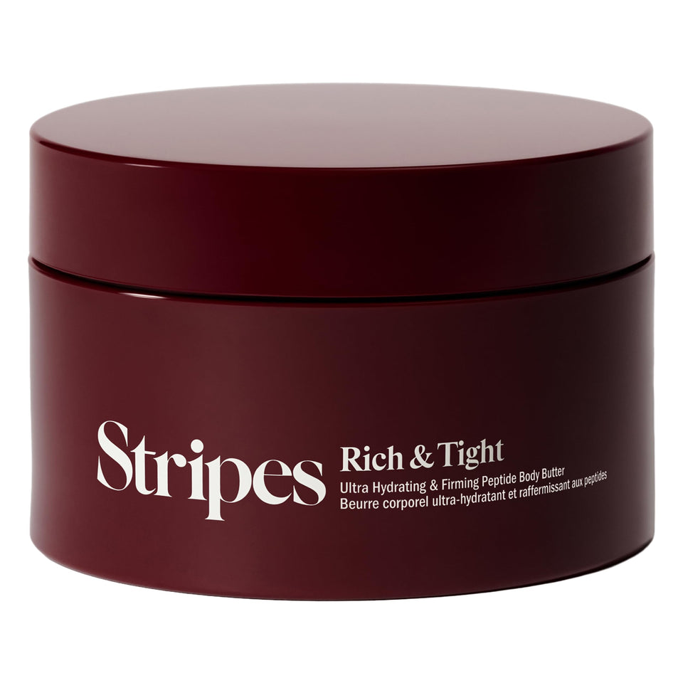 STRIPES jar front view showing product branding and size for clear recognition