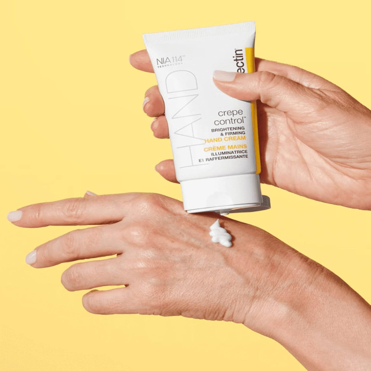 StriVectin cream absorbed on hand skin showing hydrated look and non-greasy finish
