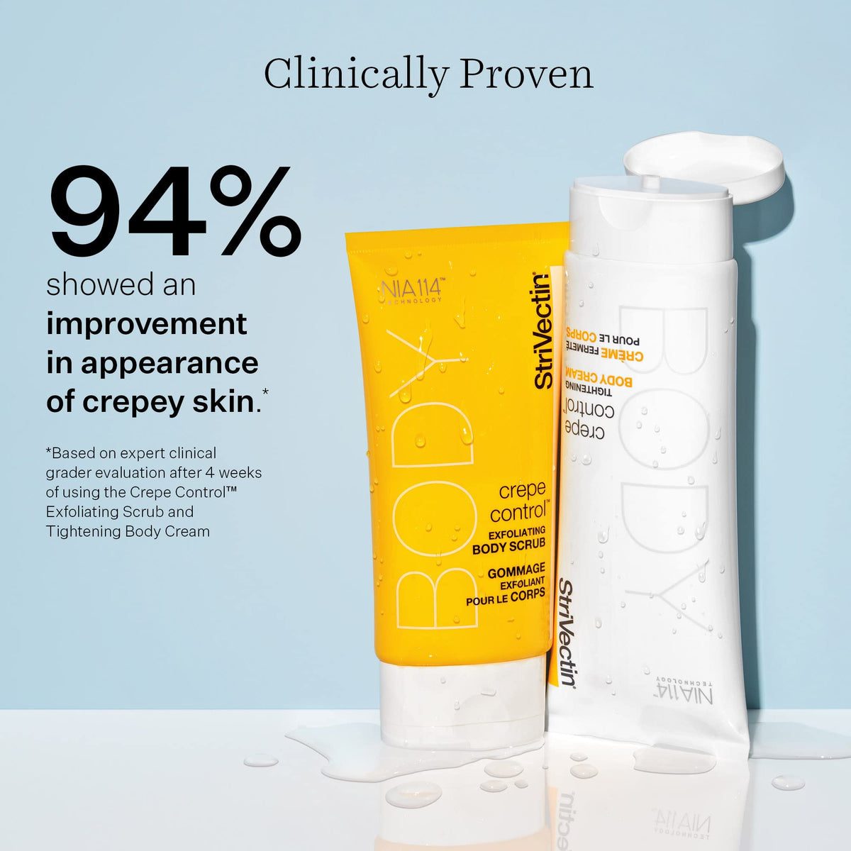 StriVectin being applied to an arm showing smoothing benefit