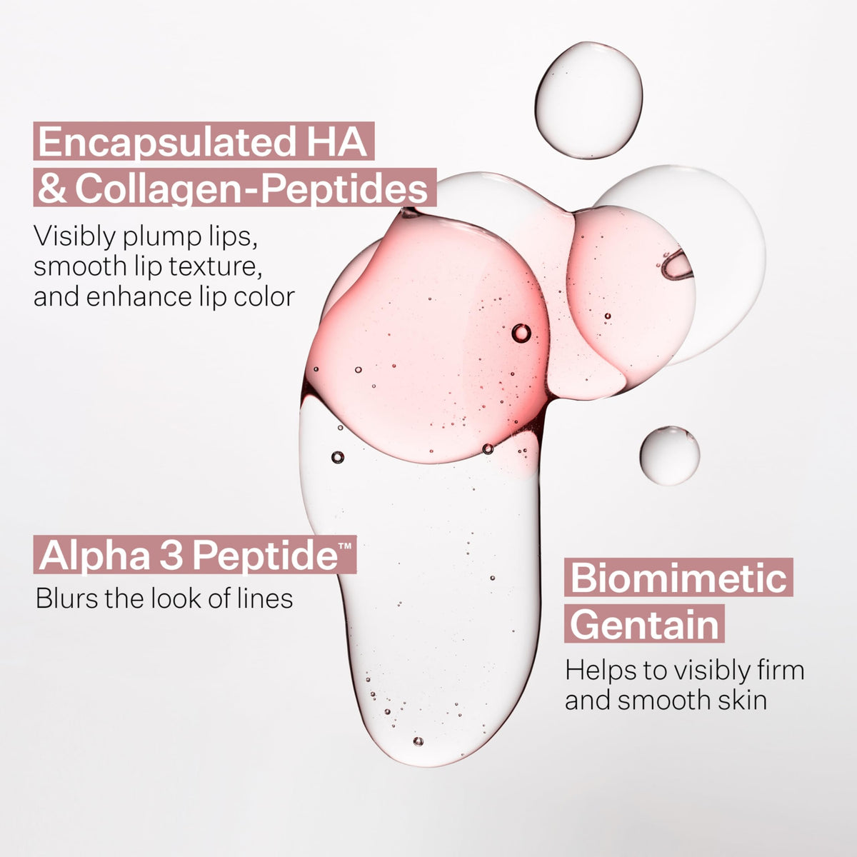 StriVectin application on lips illustrating instant plumping effect