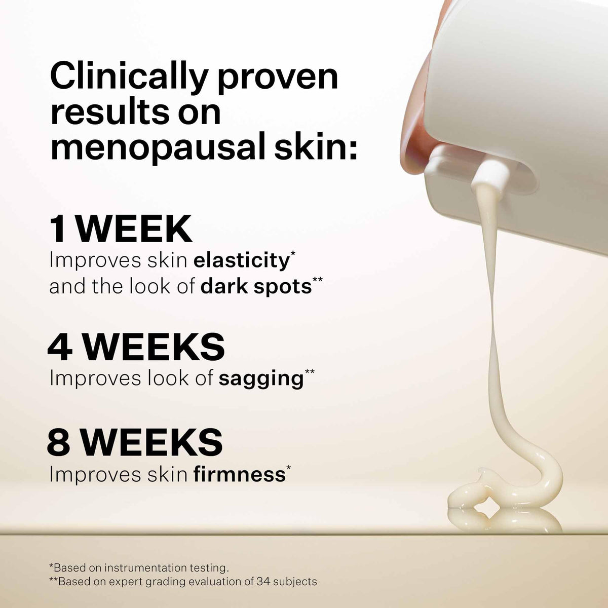 StriVectin ingredient label close up highlighting peptides for firming benefit