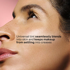 StriVectin split-face before and after illustrating visible wrinkle blurring