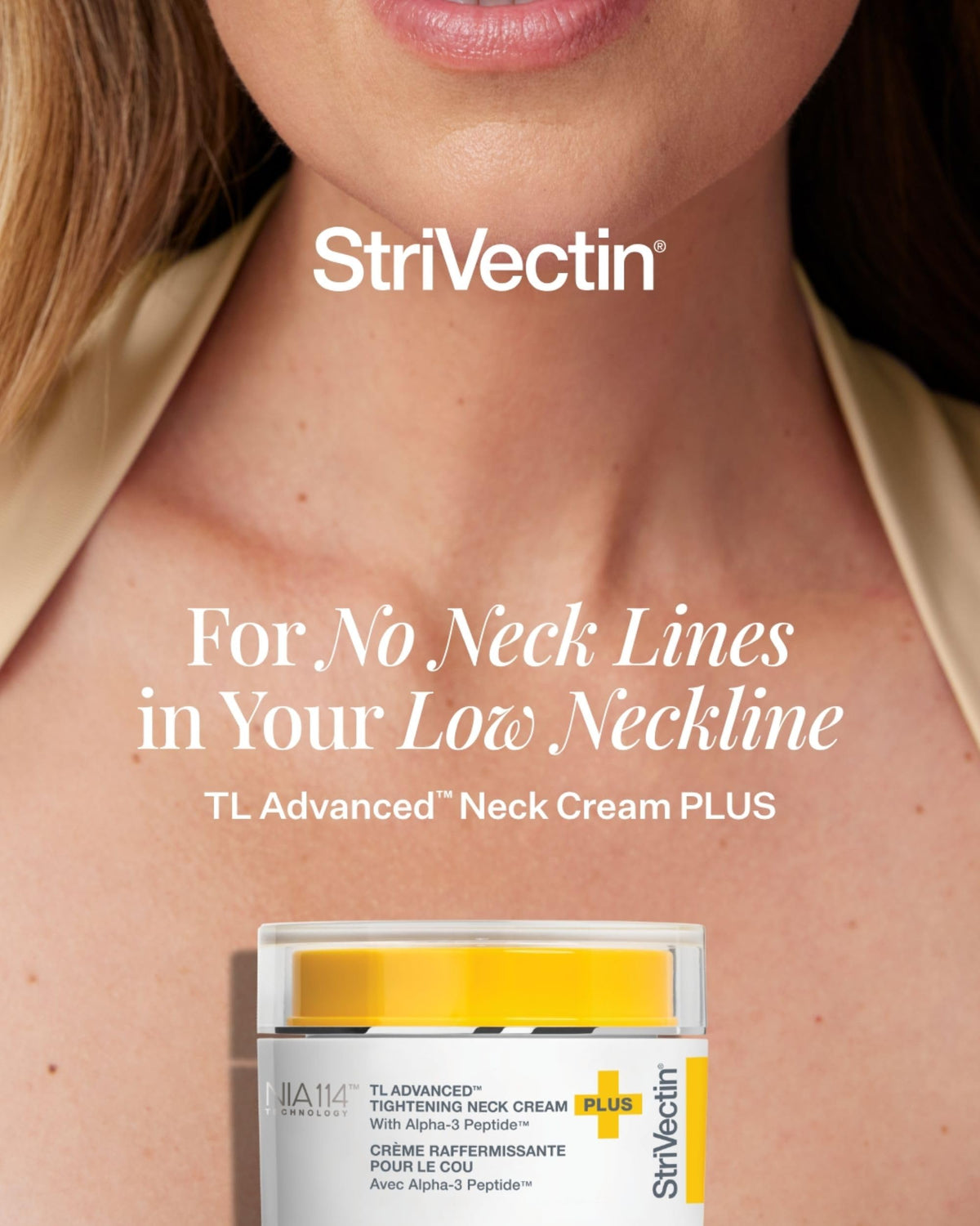 StriVectin jar lid and dispenser detail showing premium finish and hygienic packaging benefit