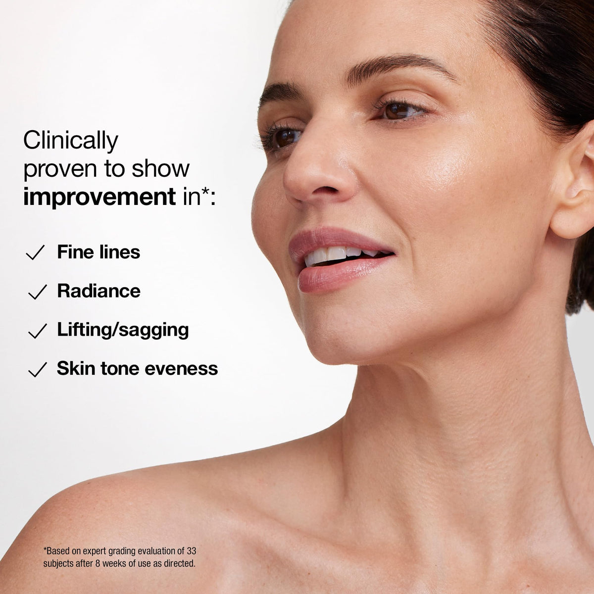 StriVectin open cap with lotion pour showing lightweight, non-greasy texture