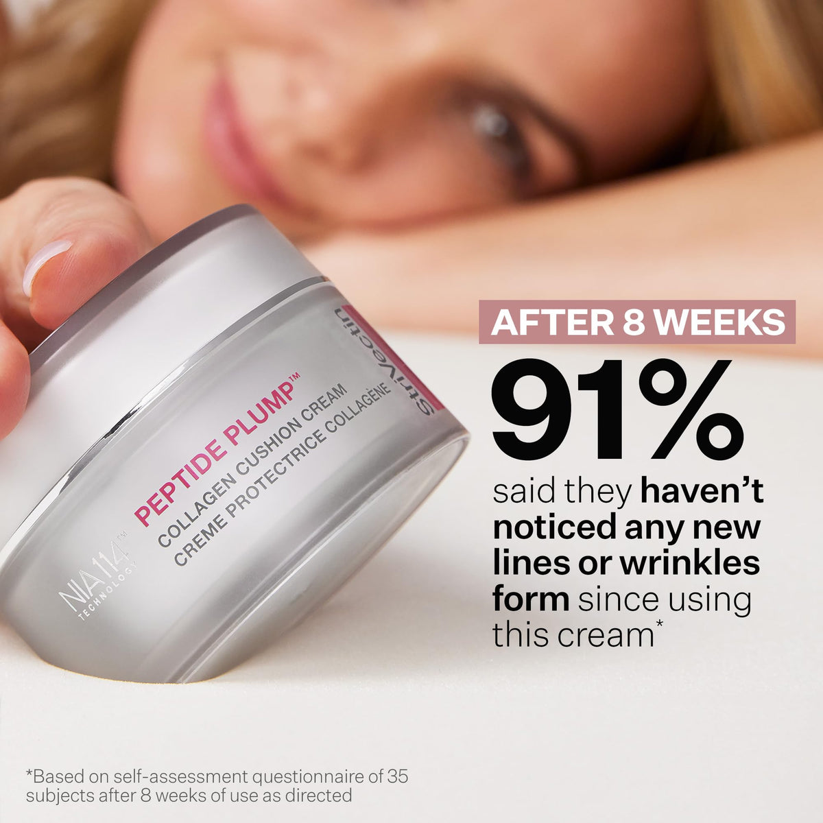 StriVectin visible smoothing effect before and after application for youthful look