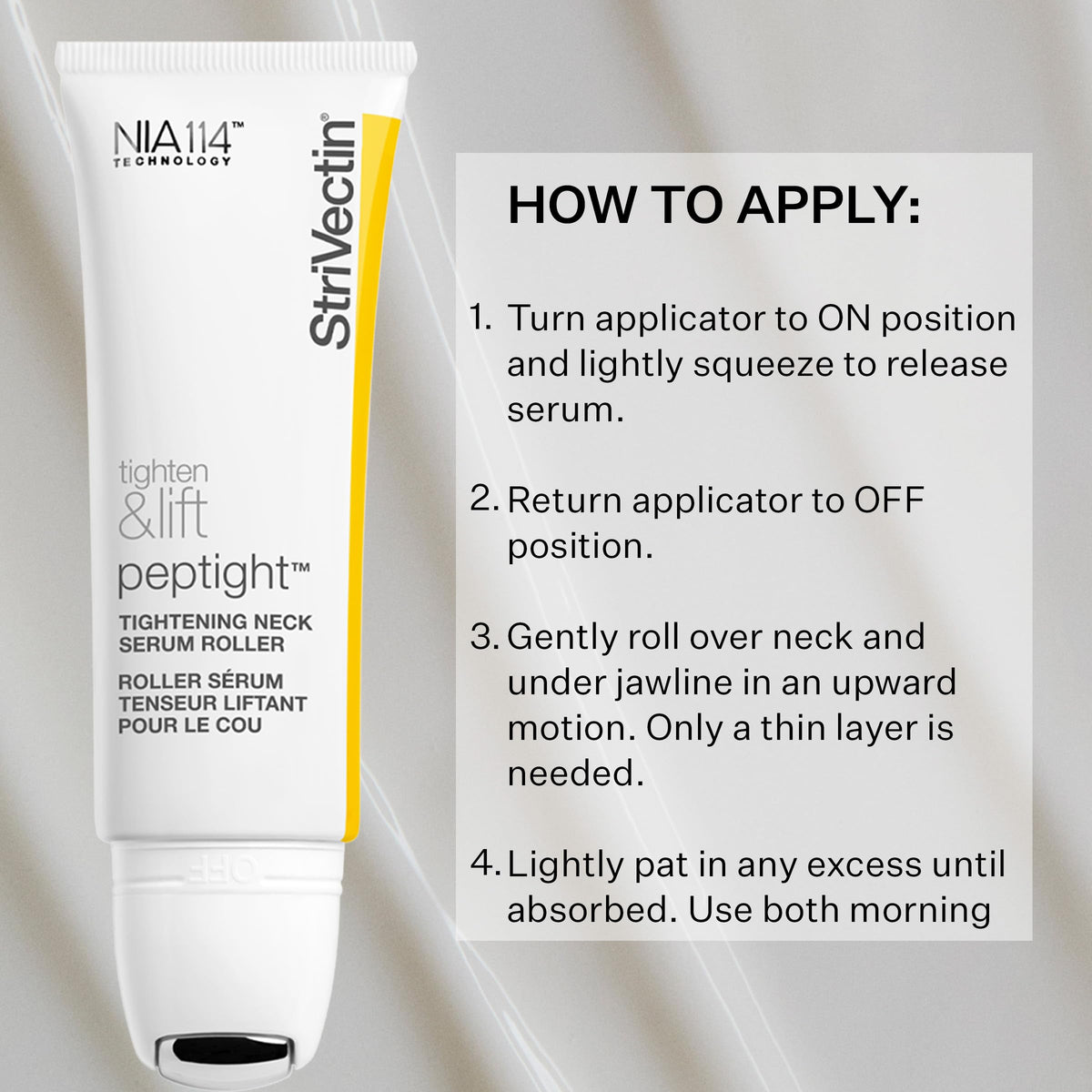 StriVectin product label closeup listing NIA‑114 and peptide ingredients
