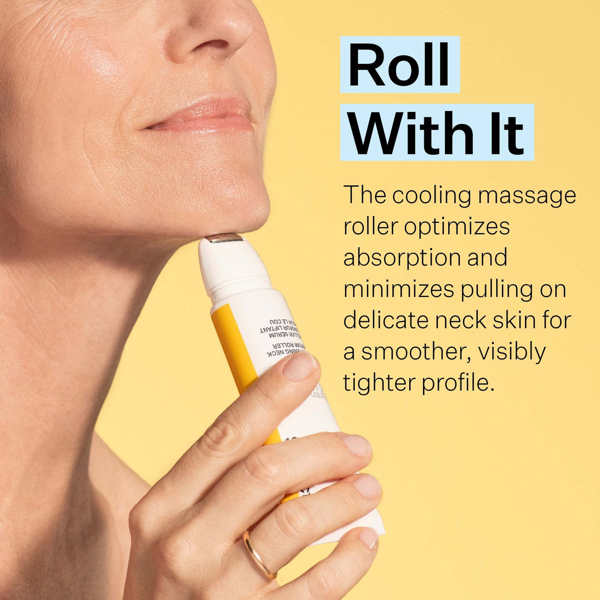 StriVectin roller on bathroom counter in lifestyle scene for daily routine benefit