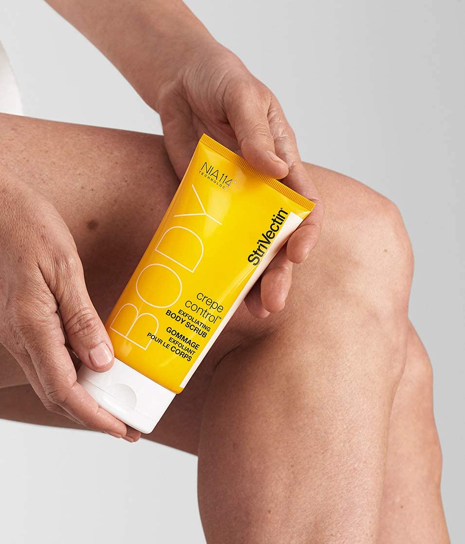 StriVectin scrub paired with Crepe Control cream for optimized results