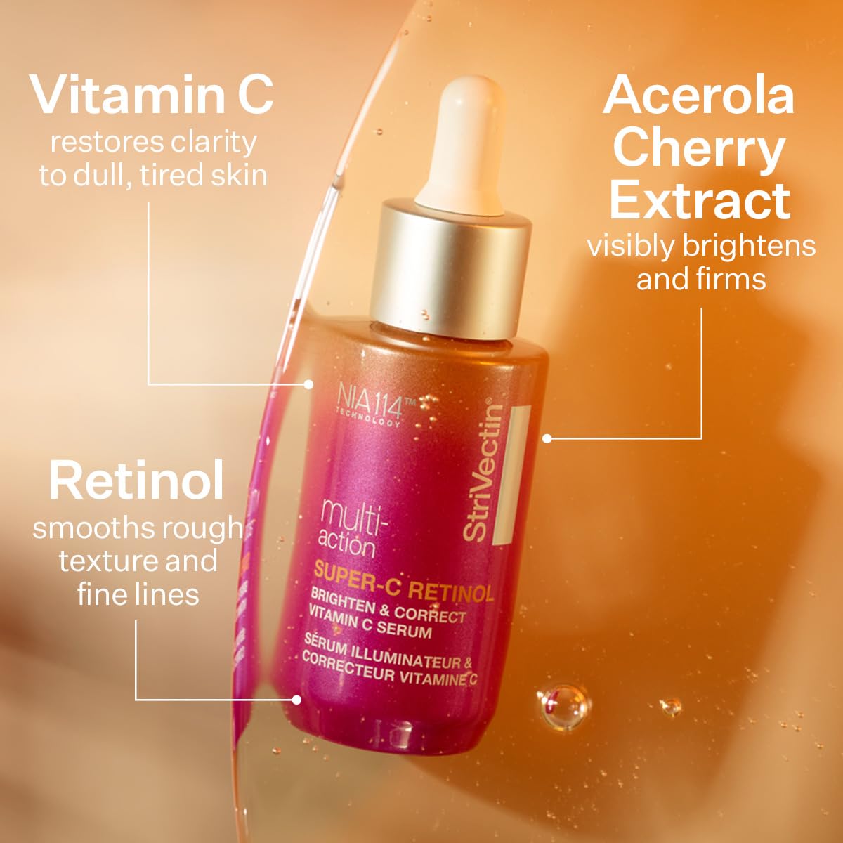 Close-up of acerola cherry ingredient emphasizing StriVectin brightening boost