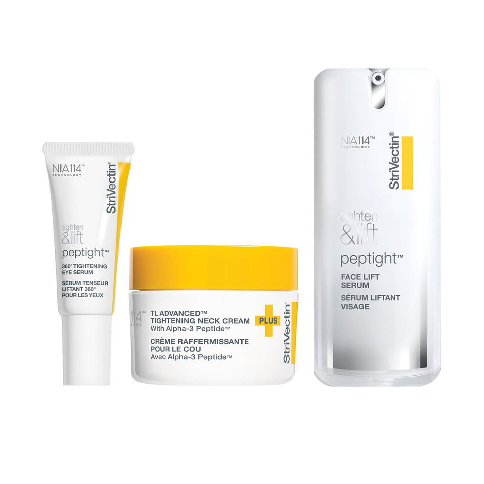 StriVectin trio front packaging showing full kit and benefits