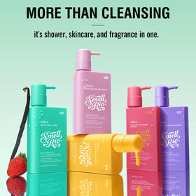 Hand applying Sttes shower oil demonstrating silky lather and moisturizing effect